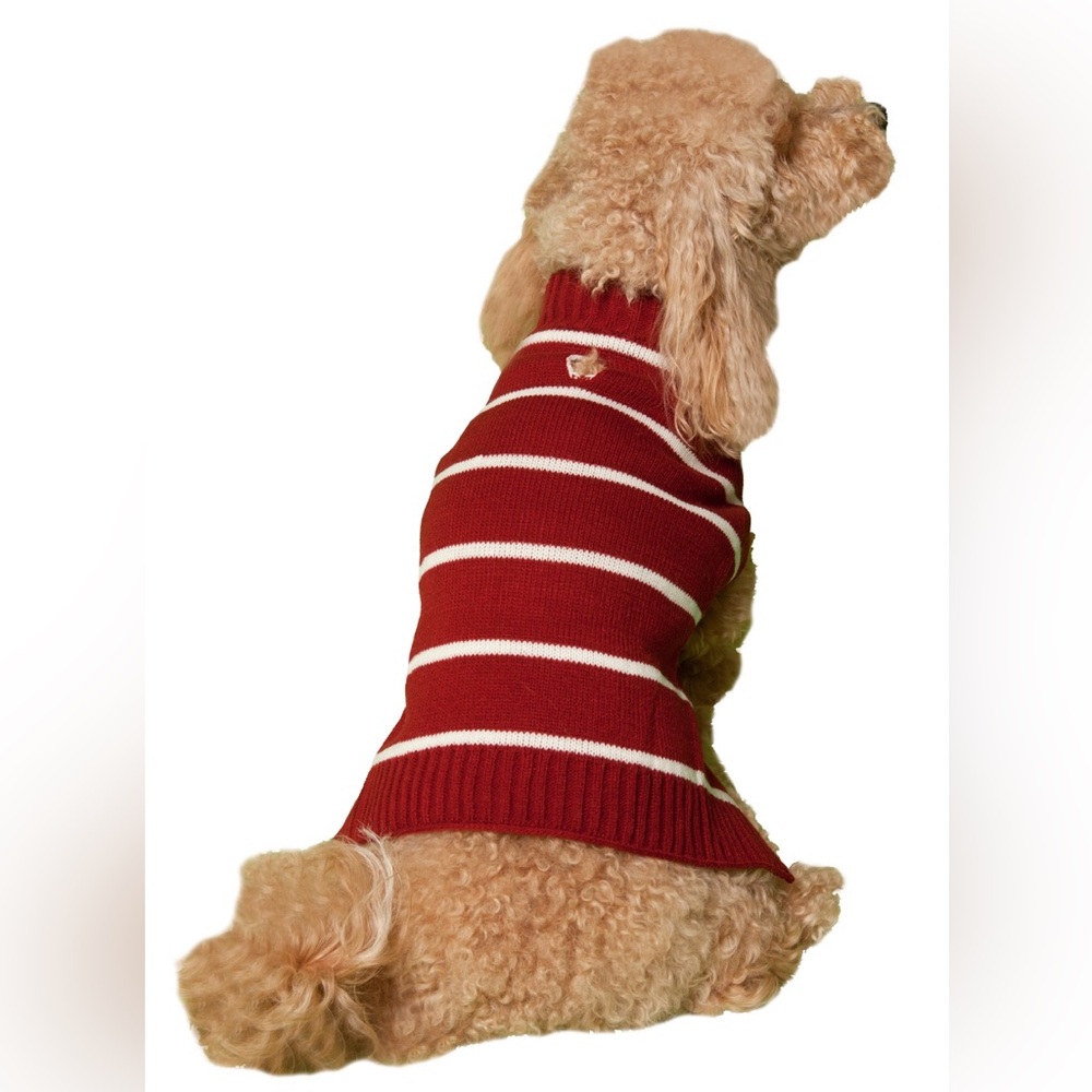 NWOT Vibrant Life Fall Rhubarb Basic Striped Dog Sweater Size Medium